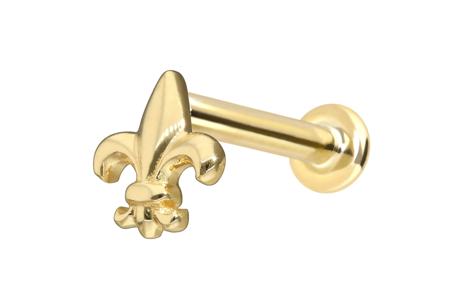 14 Karat Gold Labret Piercing mit Push Fit LILIE